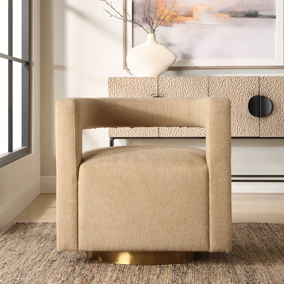 American Home Furniture Uttermost Grounded Modern Swivel Chair