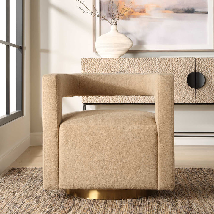 American Home Furniture Uttermost Grounded Modern Swivel Chair