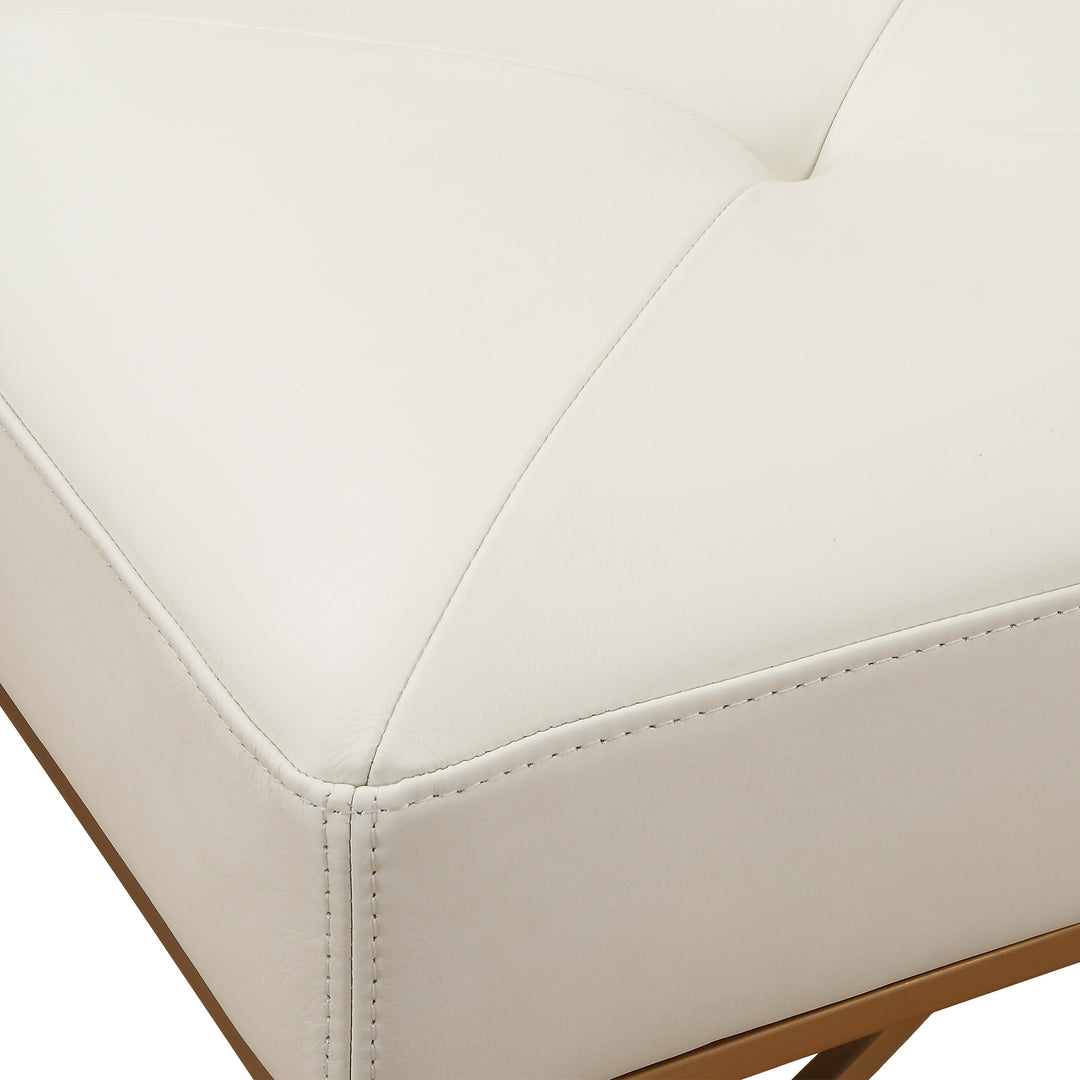 American Home Furniture | Uttermost - Swale Ivory Leather Bench