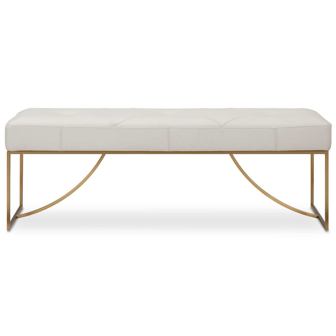 American Home Furniture Uttermost Swale Ivory Leather Bench