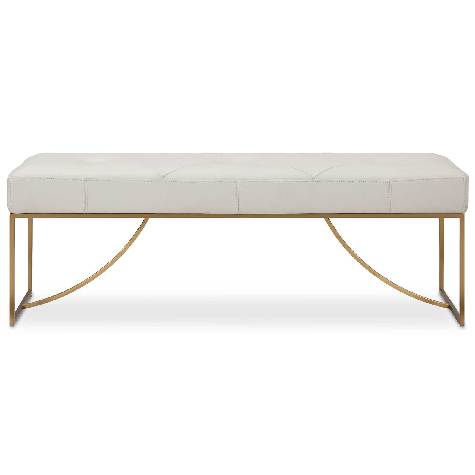 American Home Furniture Uttermost Swale Ivory Leather Bench