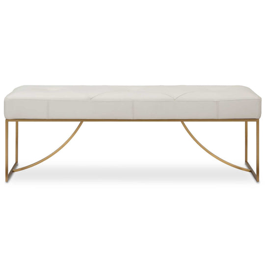 American Home Furniture Uttermost Swale Ivory Leather Bench
