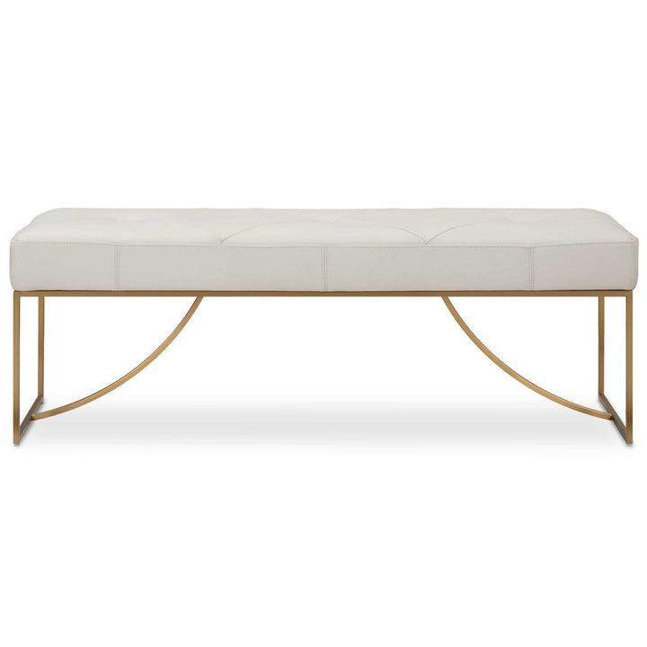 American Home Furniture Uttermost Swale Ivory Leather Bench