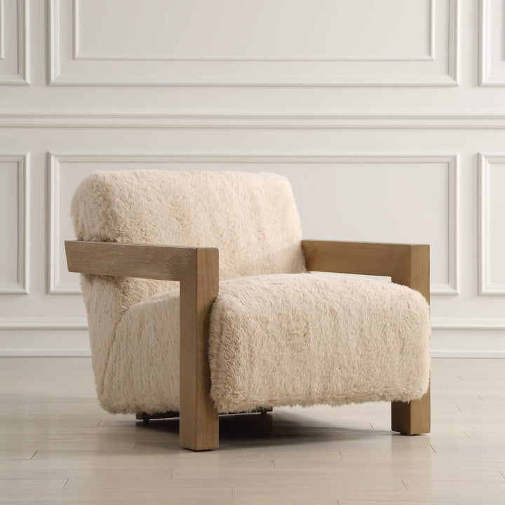 American Home Furniture Uttermost Jackson Sheepskin Accent Chair