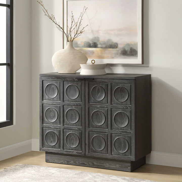American Home Furniture Uttermost Shelby 2 Door Ebony Stained Cabinet