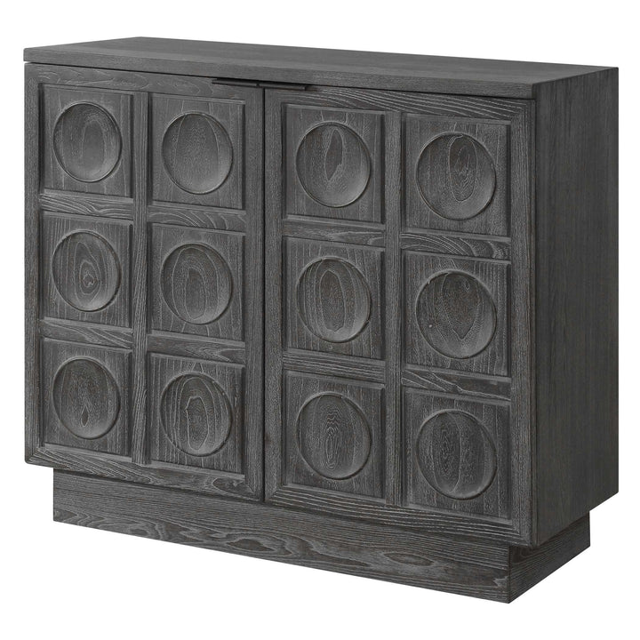 American Home Furniture Uttermost Shelby 2 Door Ebony Stained Cabinet