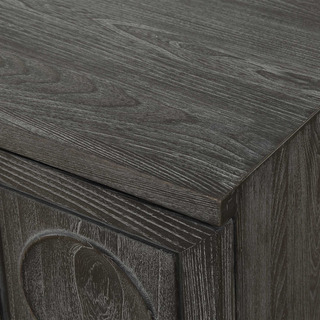 American Home Furniture Uttermost Shelby 2 Door Ebony Stained Cabinet