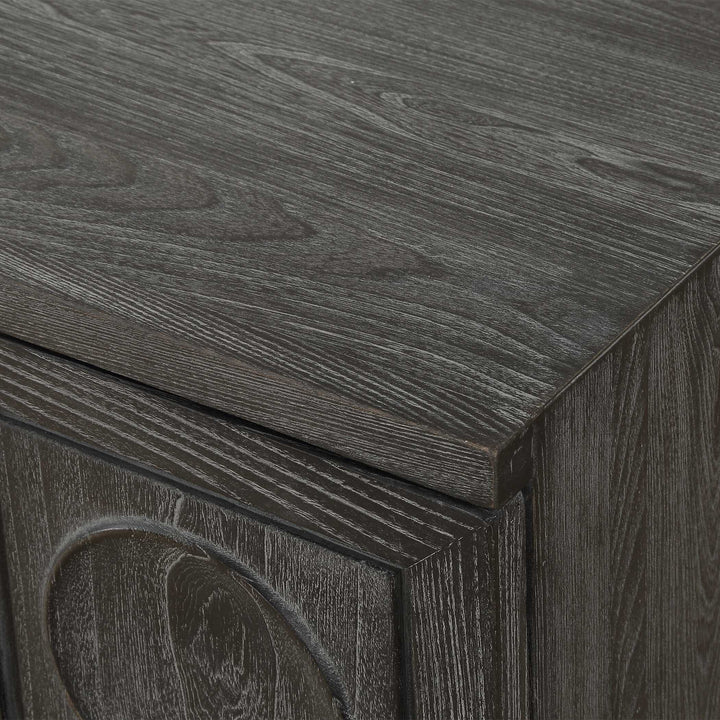 American Home Furniture Uttermost Shelby 2 Door Ebony Stained Cabinet