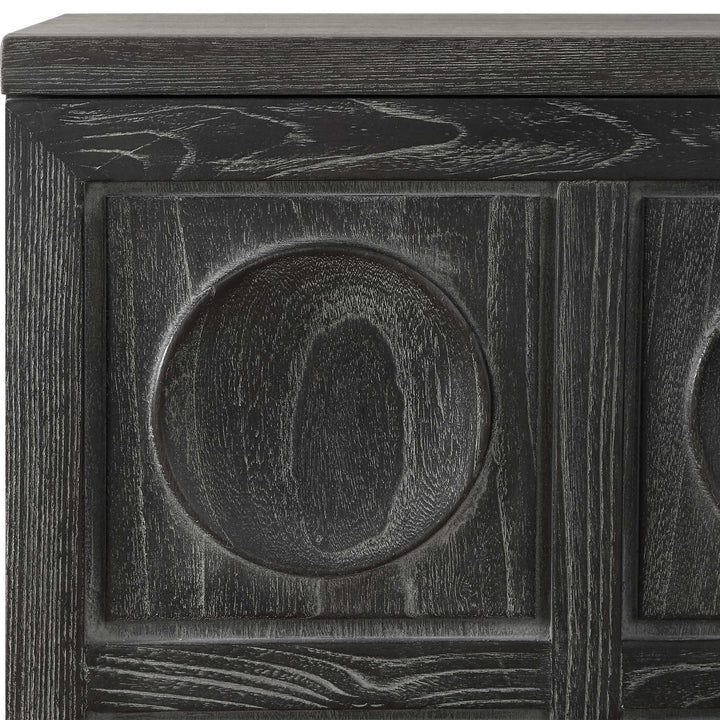 American Home Furniture Uttermost Shelby 2 Door Ebony Stained Cabinet