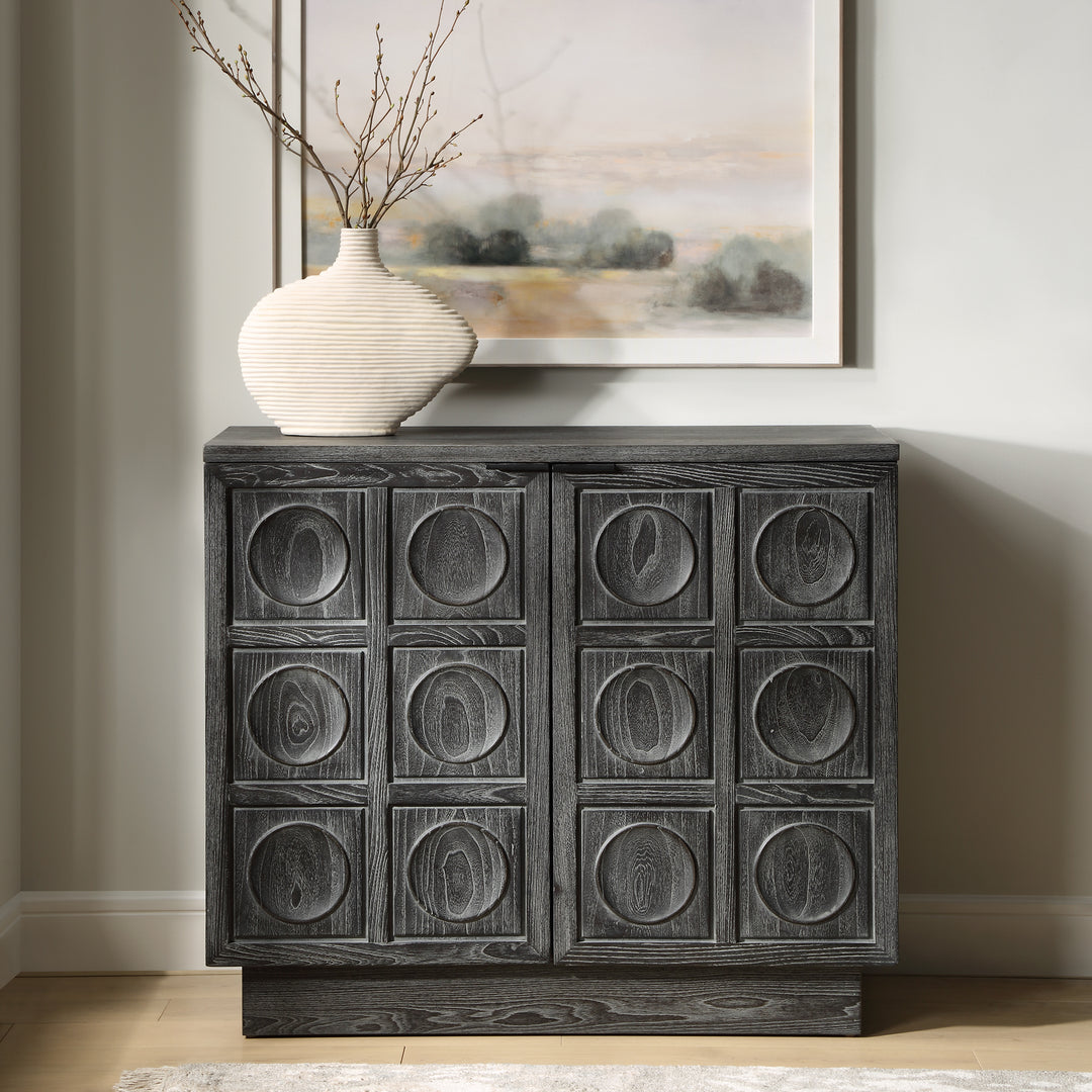 American Home Furniture | Uttermost - Shelby 2 Door Ebony Stained Cabinet