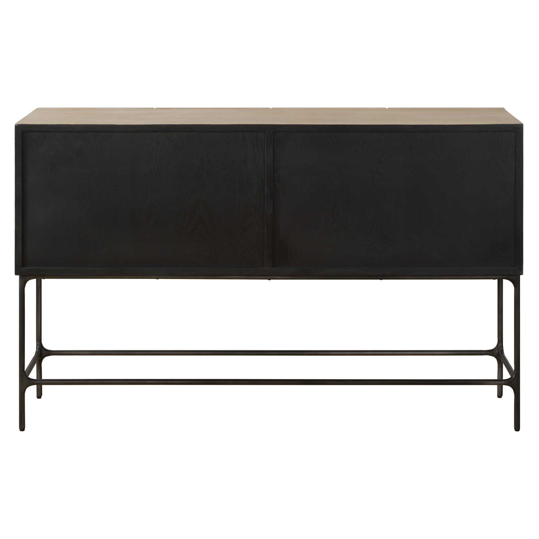 American Home Furniture Uttermost Lunar 4 Door Elm Wood Cabinet