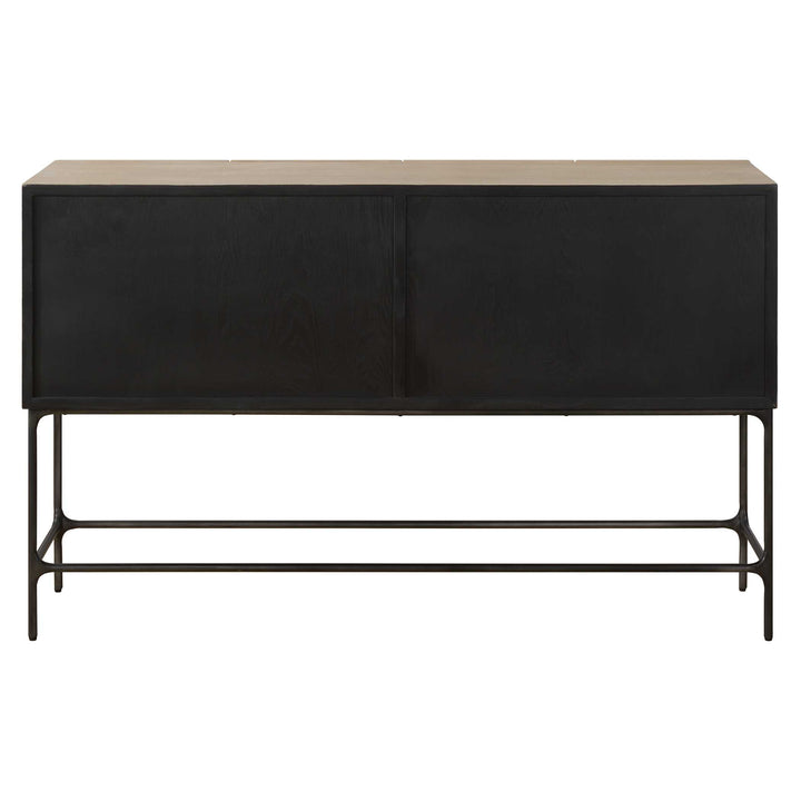 American Home Furniture Uttermost Lunar 4 Door Elm Wood Cabinet
