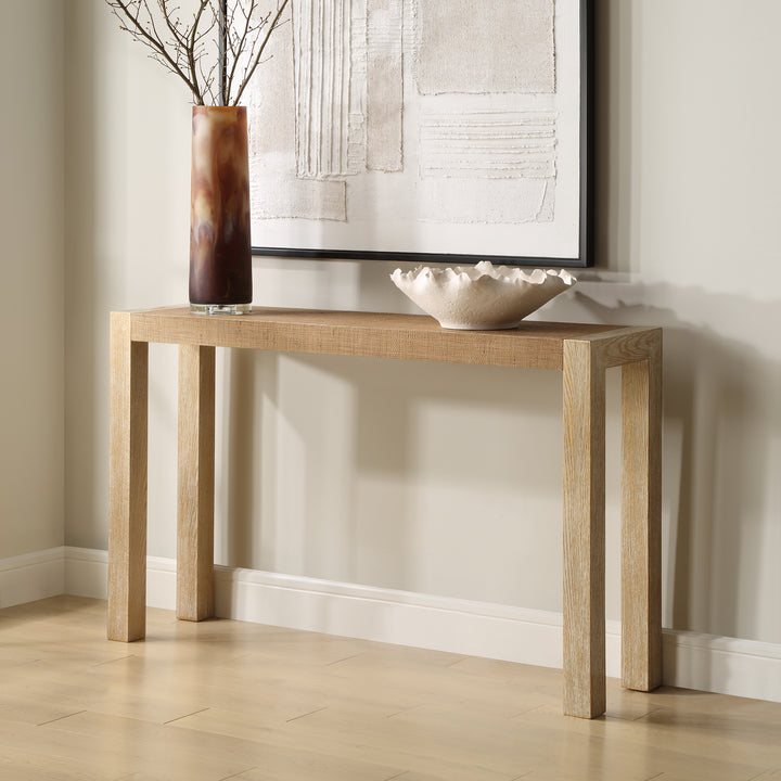 American Home Furniture | Uttermost - Bentley Grasscloth Console Table