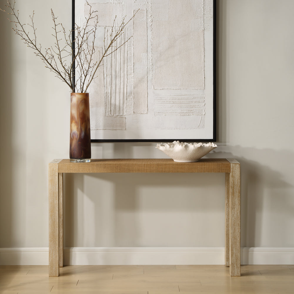 American Home Furniture | Uttermost - Bentley Grasscloth Console Table