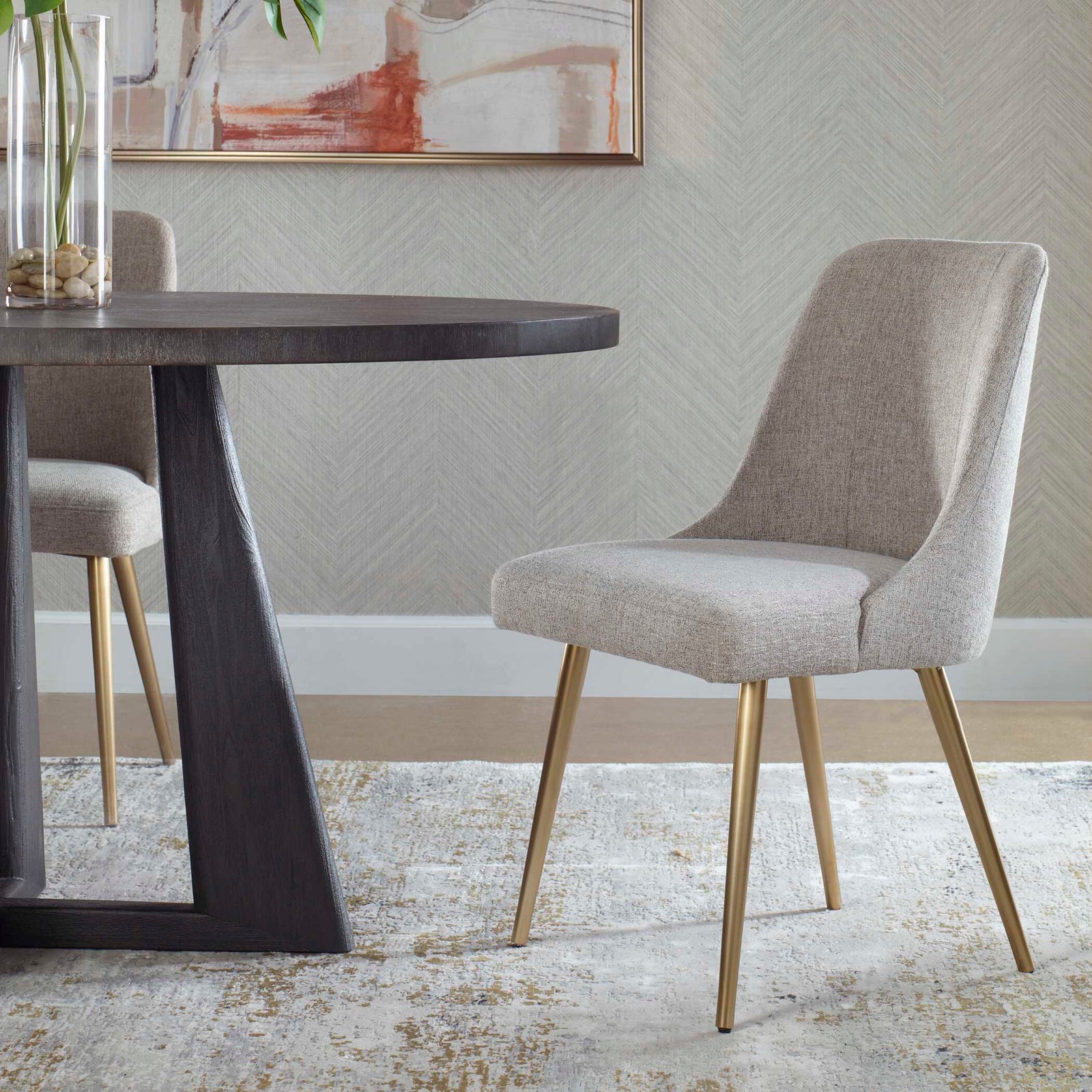 American Home Furniture Uttermost Bramwell Gray Dining Chair Set of 2