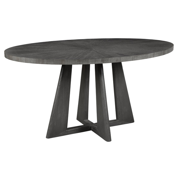 American Home Furniture | Uttermost - Pulsar Round Gray Walnut Dining Table