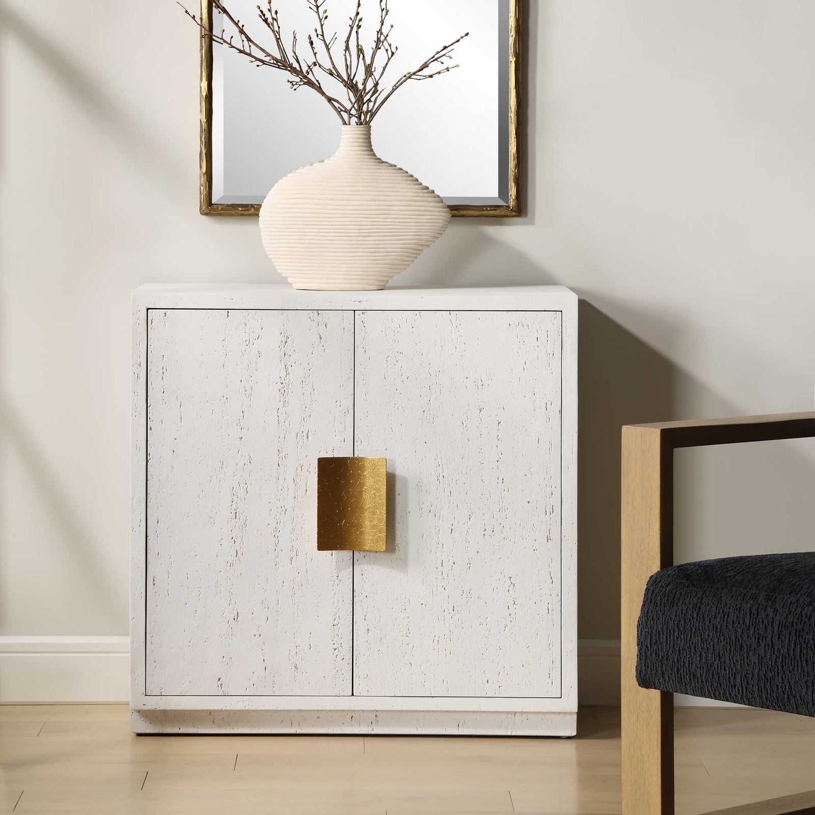 American Home Furniture Uttermost Emma 2 Door White Cabinet
