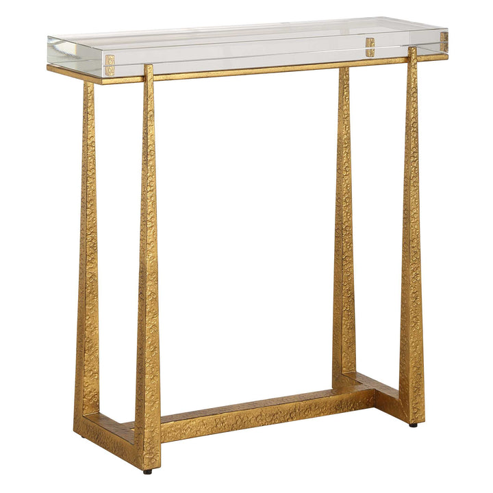 American Home Furniture Uttermost Midas Thick Crystal Accent Table