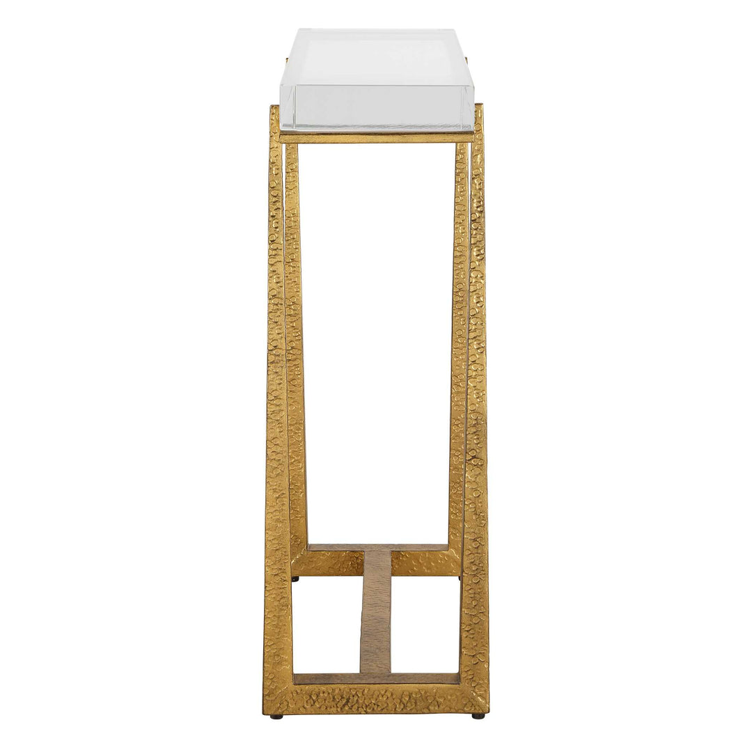 American Home Furniture Uttermost Midas Thick Crystal Accent Table