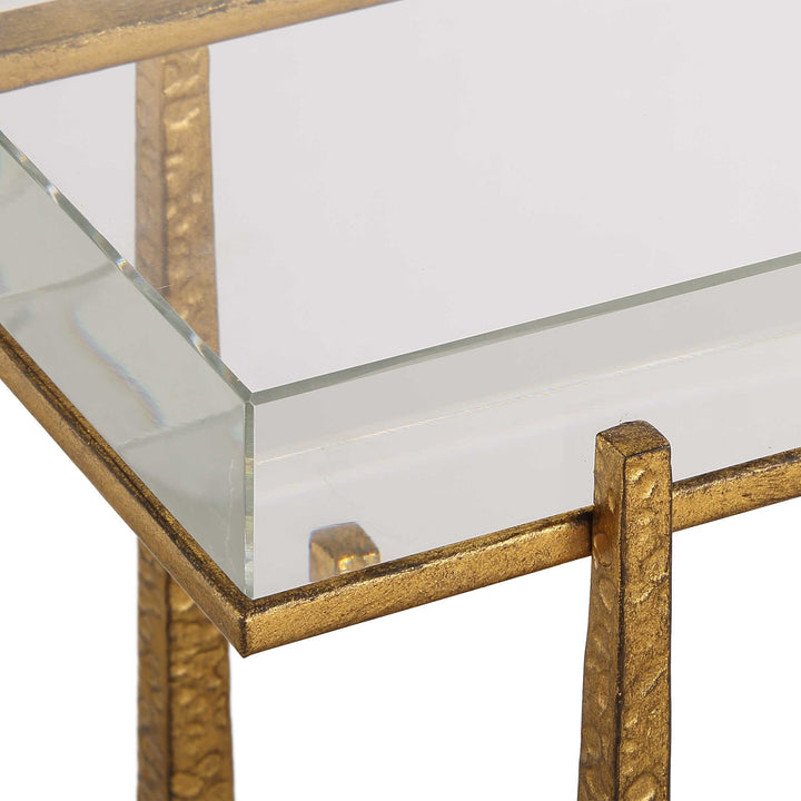 American Home Furniture Uttermost Midas Thick Crystal Accent Table