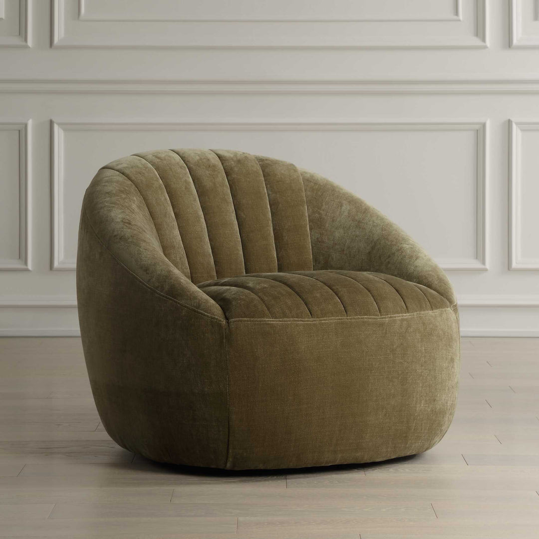 American Home Furniture Uttermost Narrows Moss Green Swivel Chair