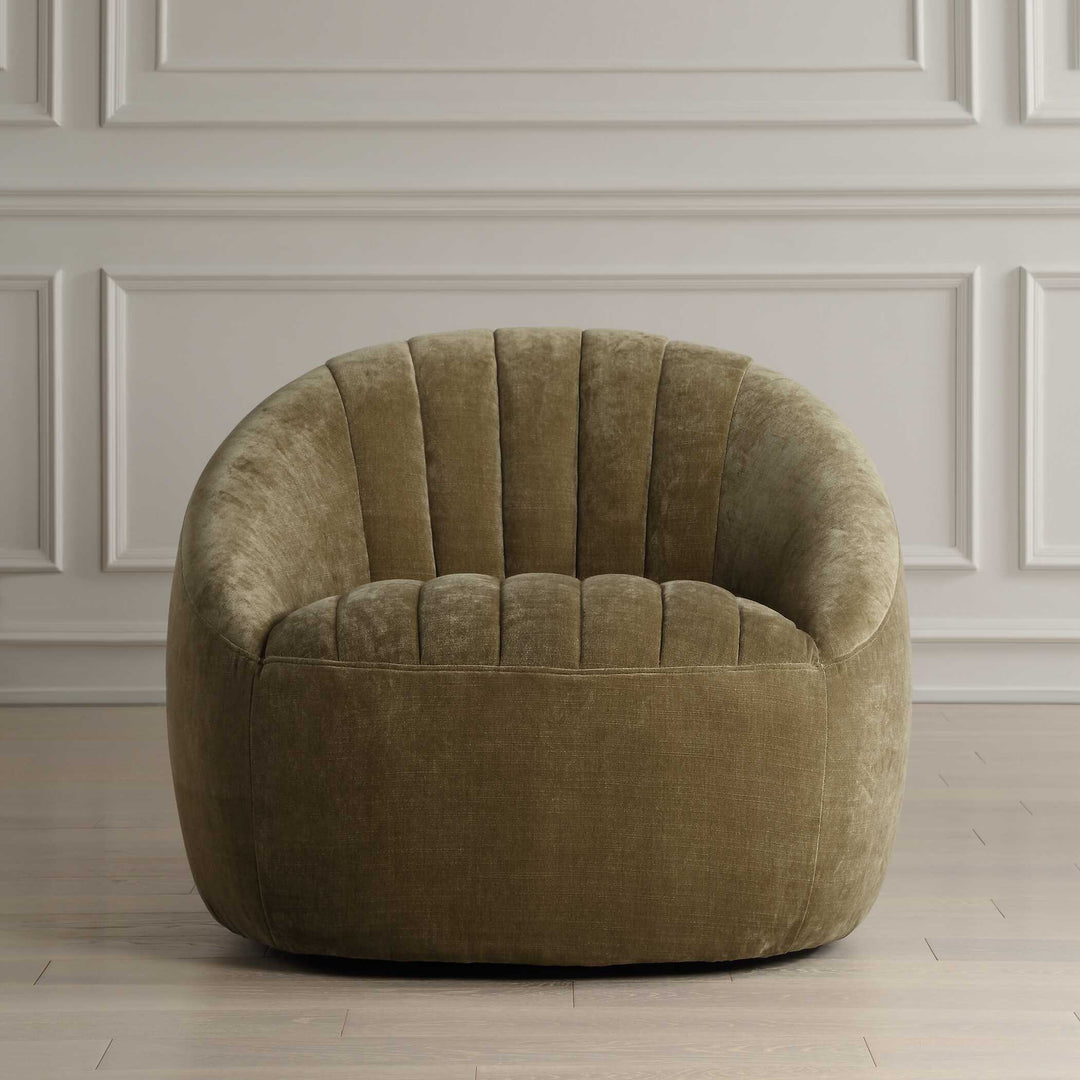 American Home Furniture Uttermost Narrows Moss Green Swivel Chair