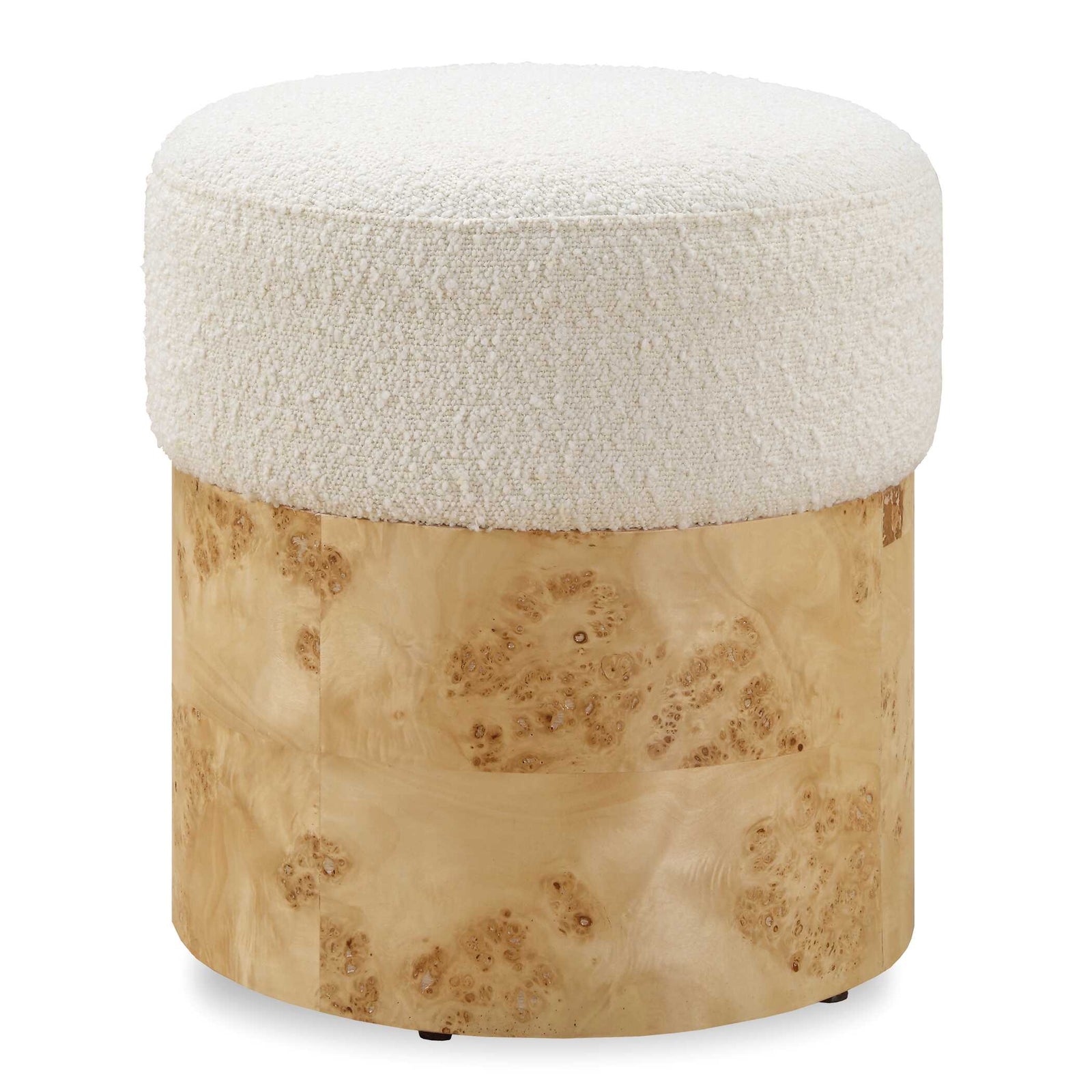 American Home Furniture Uttermost Swirls Poplar Ivory Ottoman