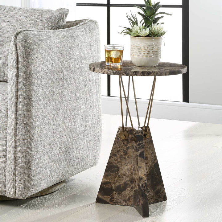 American Home Furniture Uttermost Levitate Marble Accent Table