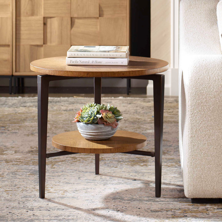 American Home Furniture Uttermost Loddon Oak Side Table