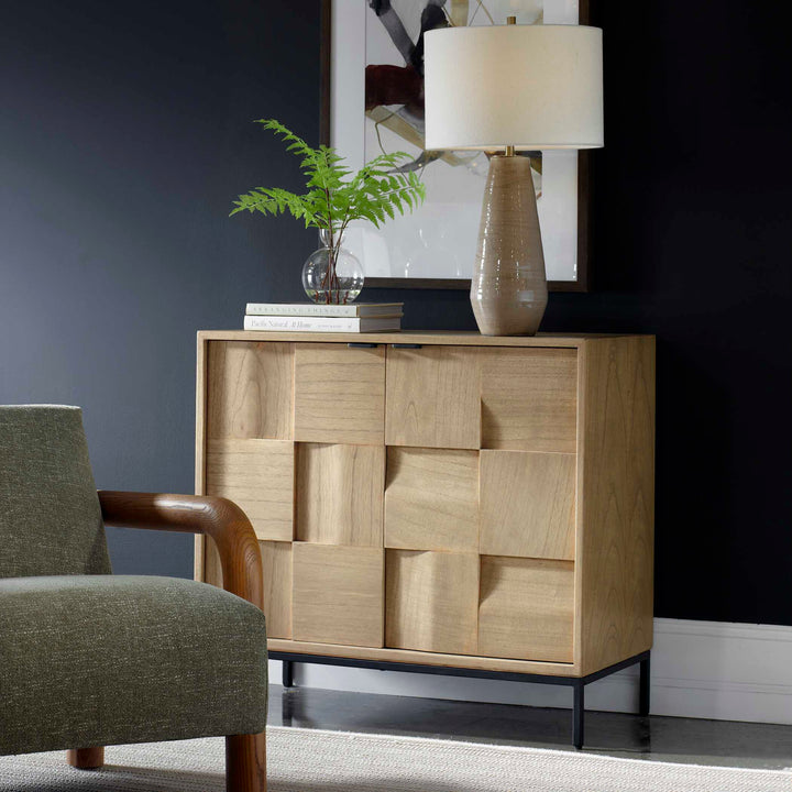 American Home Furniture Uttermost Lorenzo Geometric 2 Door Cabinet