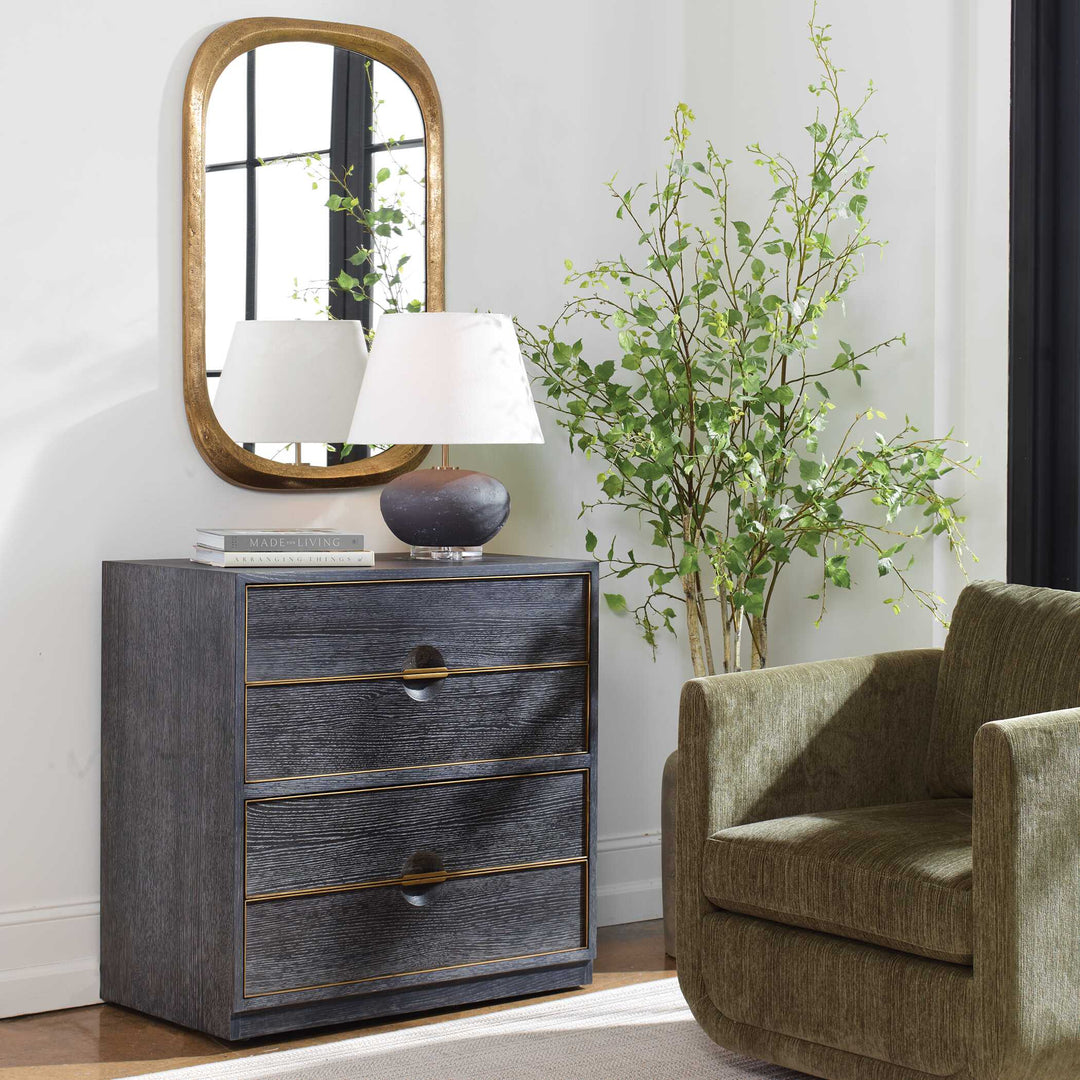 American Home Furniture Uttermost Besos 4 Drawer Walnut Chest