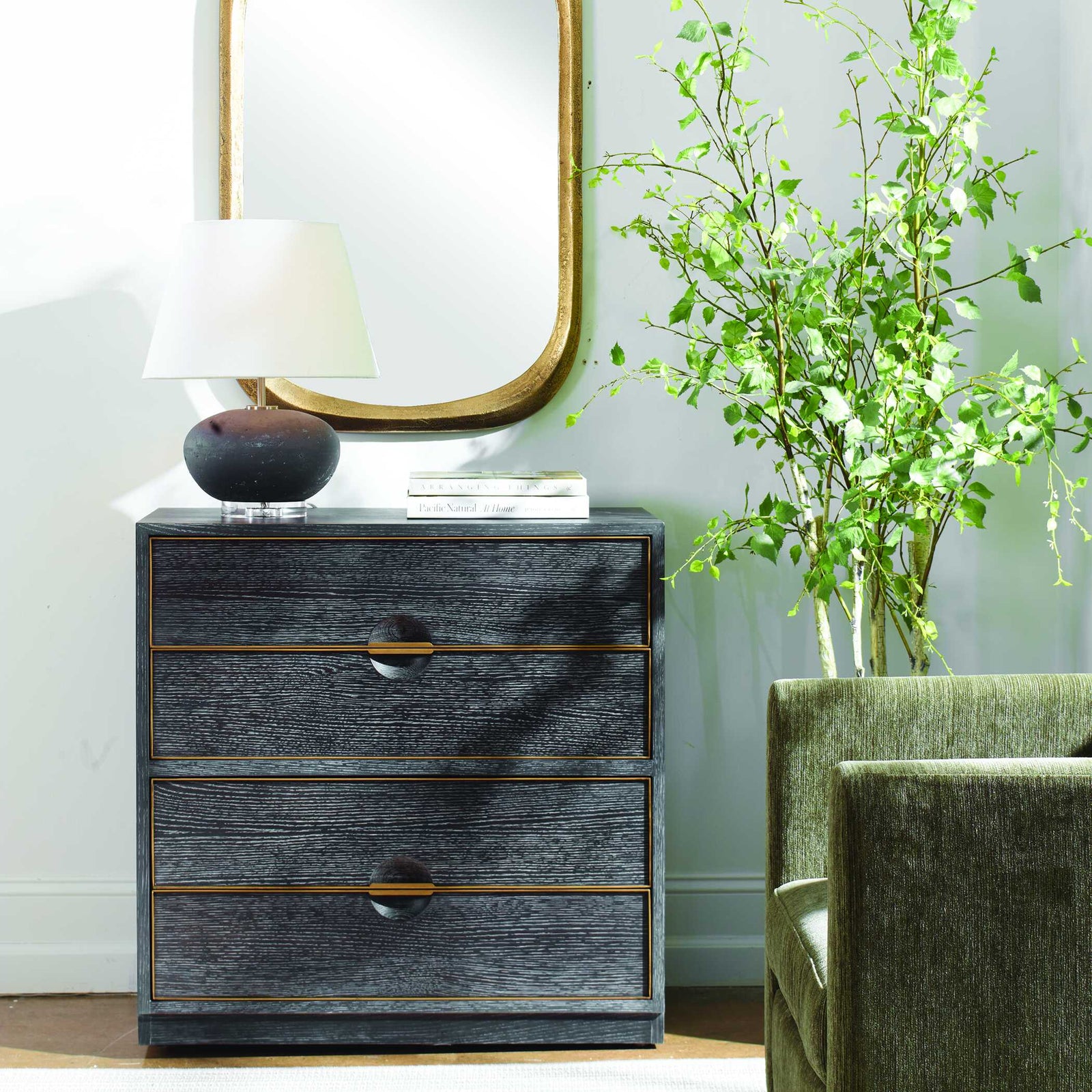 American Home Furniture Uttermost Besos 4 Drawer Walnut Chest