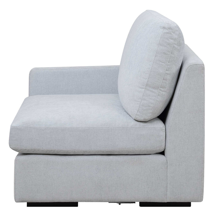 American Home Furniture Uttermost Refuge Cloud Blue Left Arm Facing Sofa