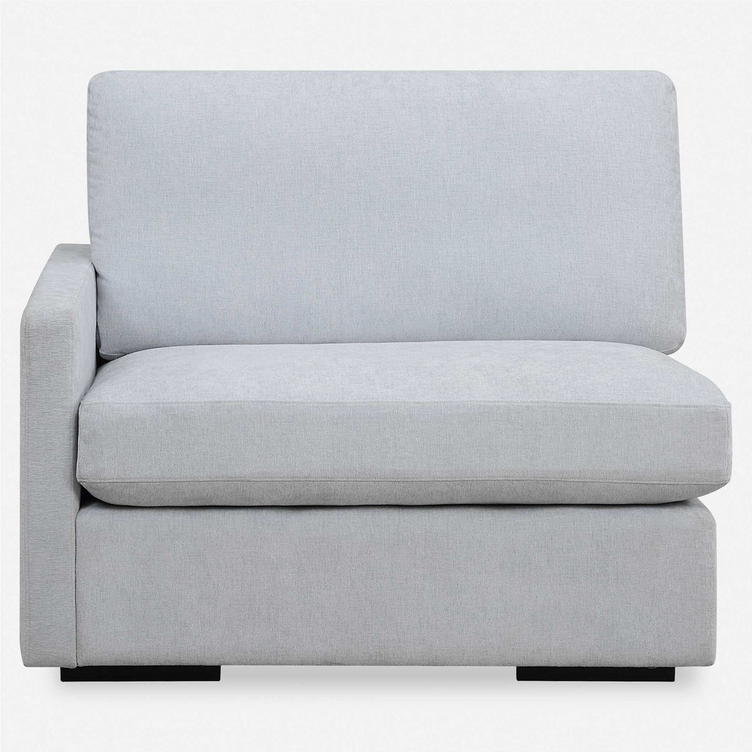 American Home Furniture Uttermost Refuge Cloud Blue Left Arm Facing Sofa