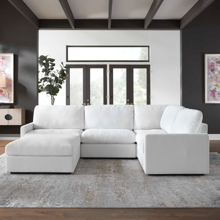 American Home Furniture Uttermost Refuge Arctic White Corner Sofa