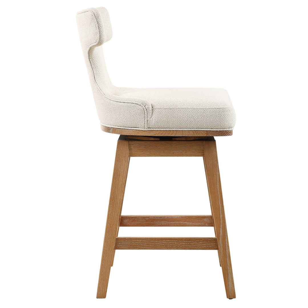 American Home Furniture Uttermost Klismos Off-White Fabric Counter Stool