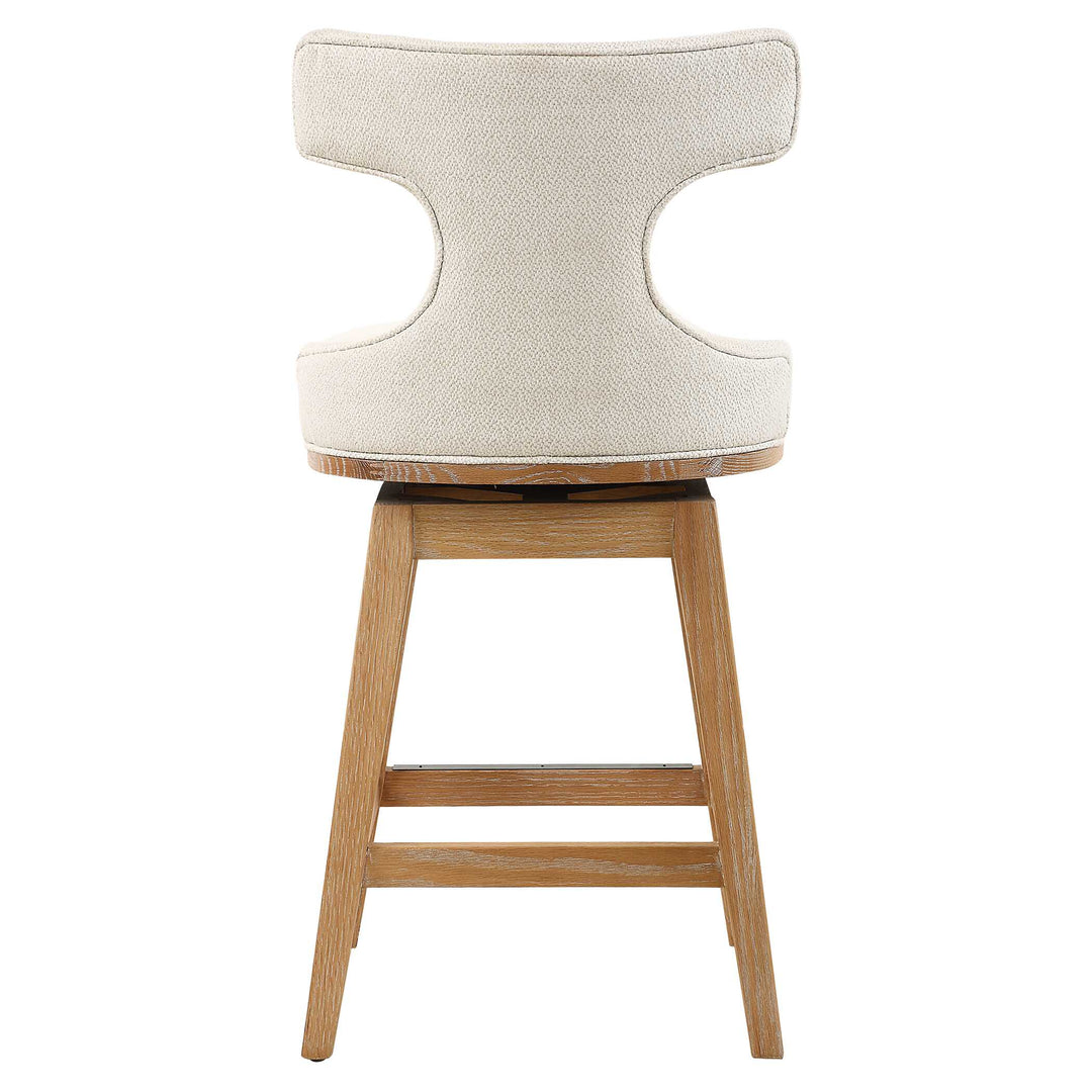 American Home Furniture Uttermost Klismos Off-White Fabric Counter Stool