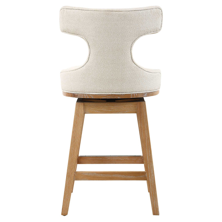 American Home Furniture Uttermost Klismos Off-White Fabric Counter Stool