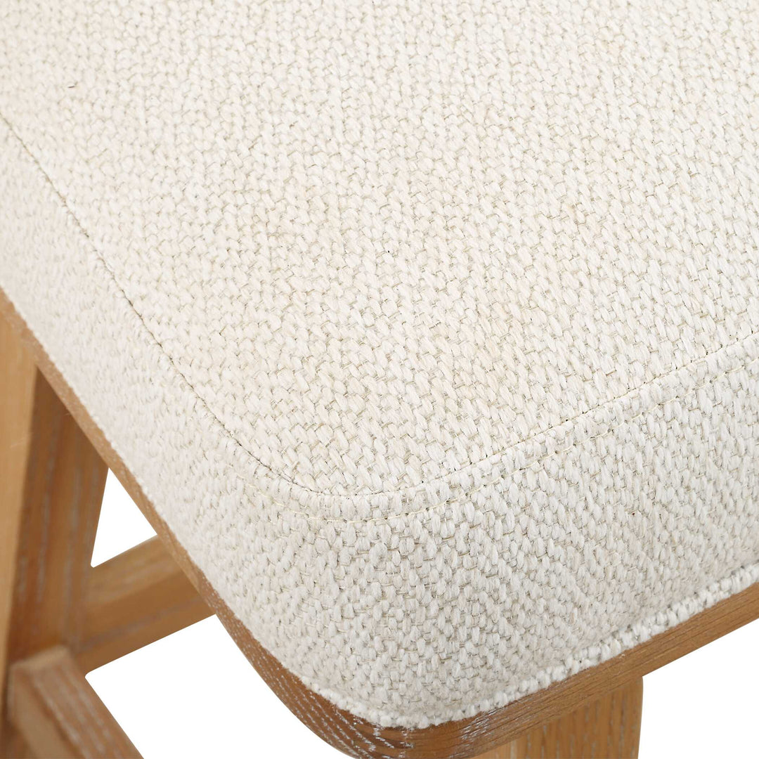 American Home Furniture Uttermost Klismos Off-White Fabric Counter Stool