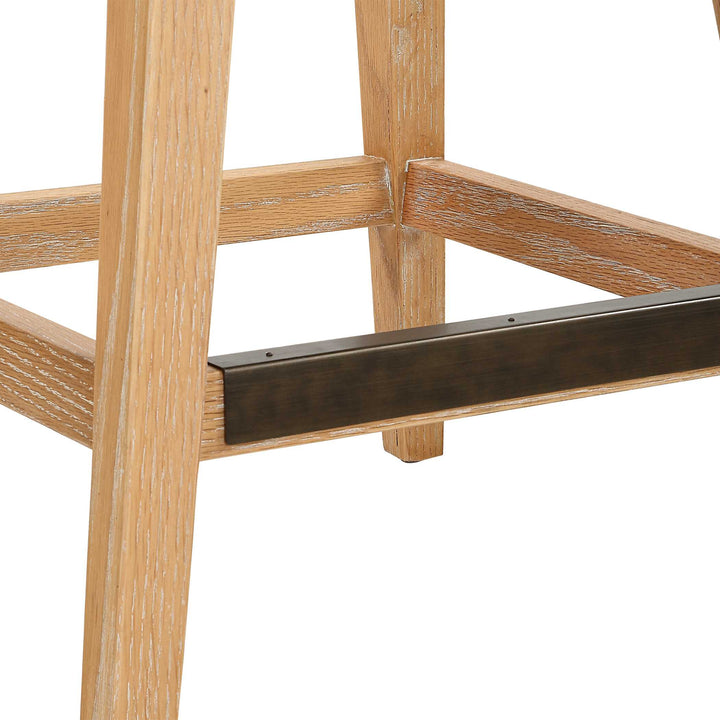 American Home Furniture Uttermost Klismos Off-White Fabric Counter Stool