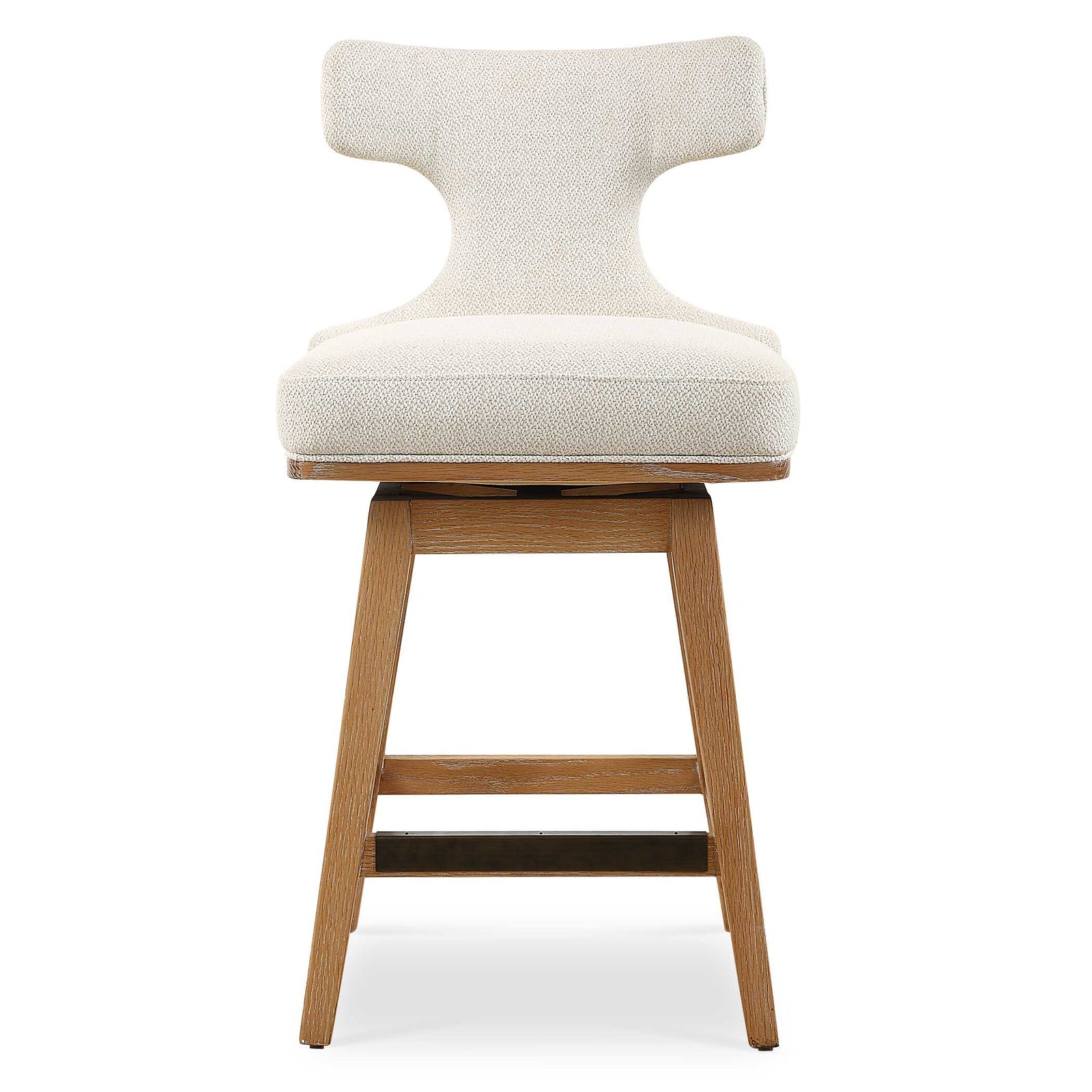 American Home Furniture Uttermost Klismos Off-White Fabric Counter Stool