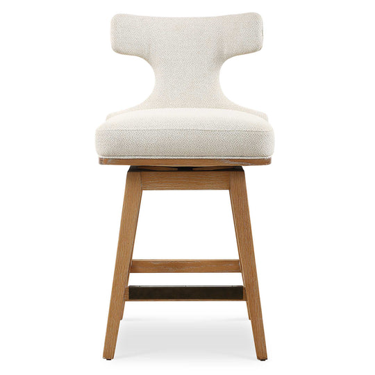 American Home Furniture Uttermost Klismos Off-White Fabric Counter Stool
