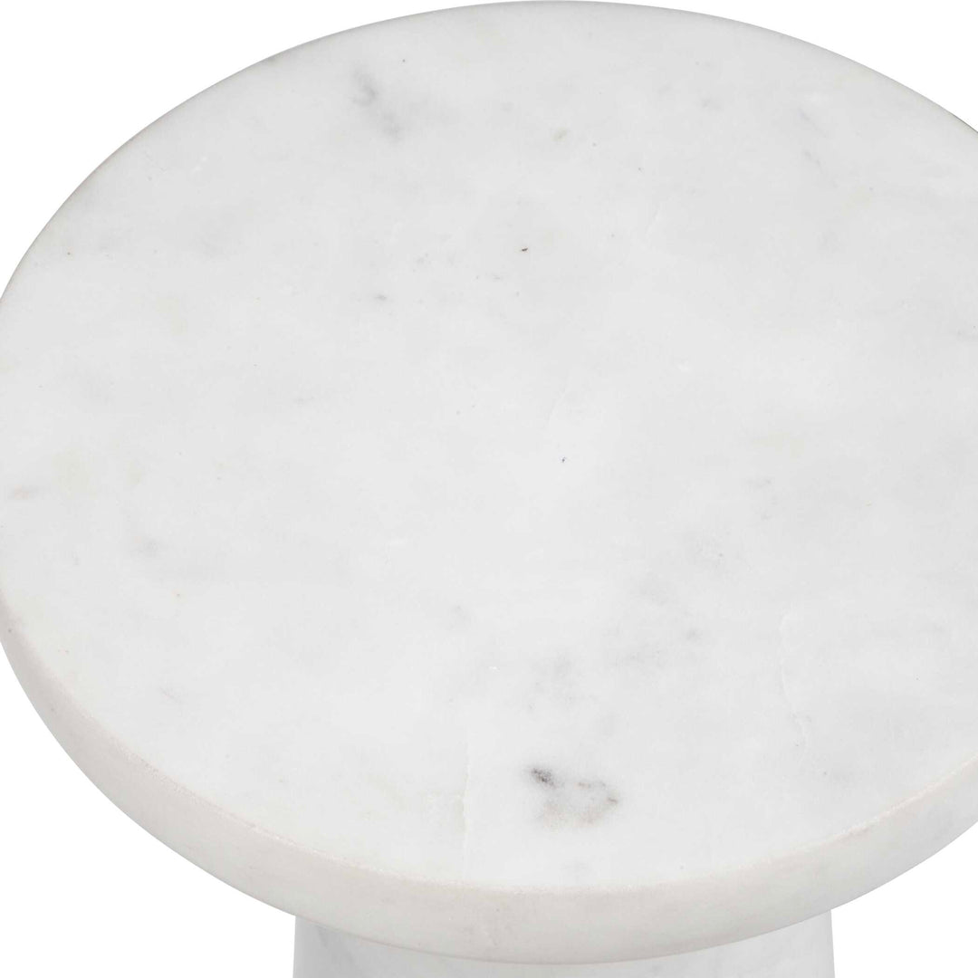 American Home Furniture Uttermost Lirra White Marble Drink Table