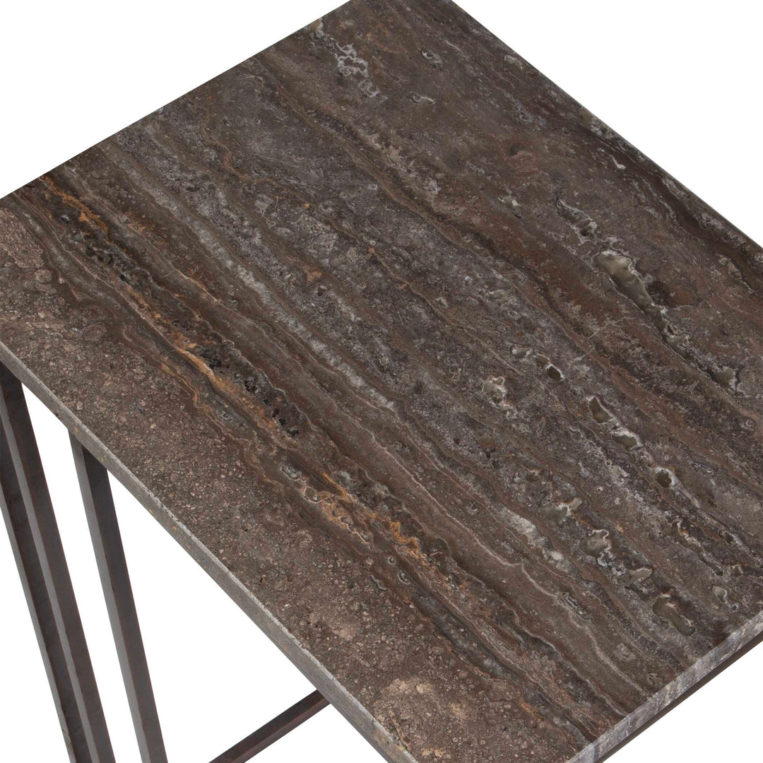 American Home Furniture Uttermost Theodore Travertine Accent Table