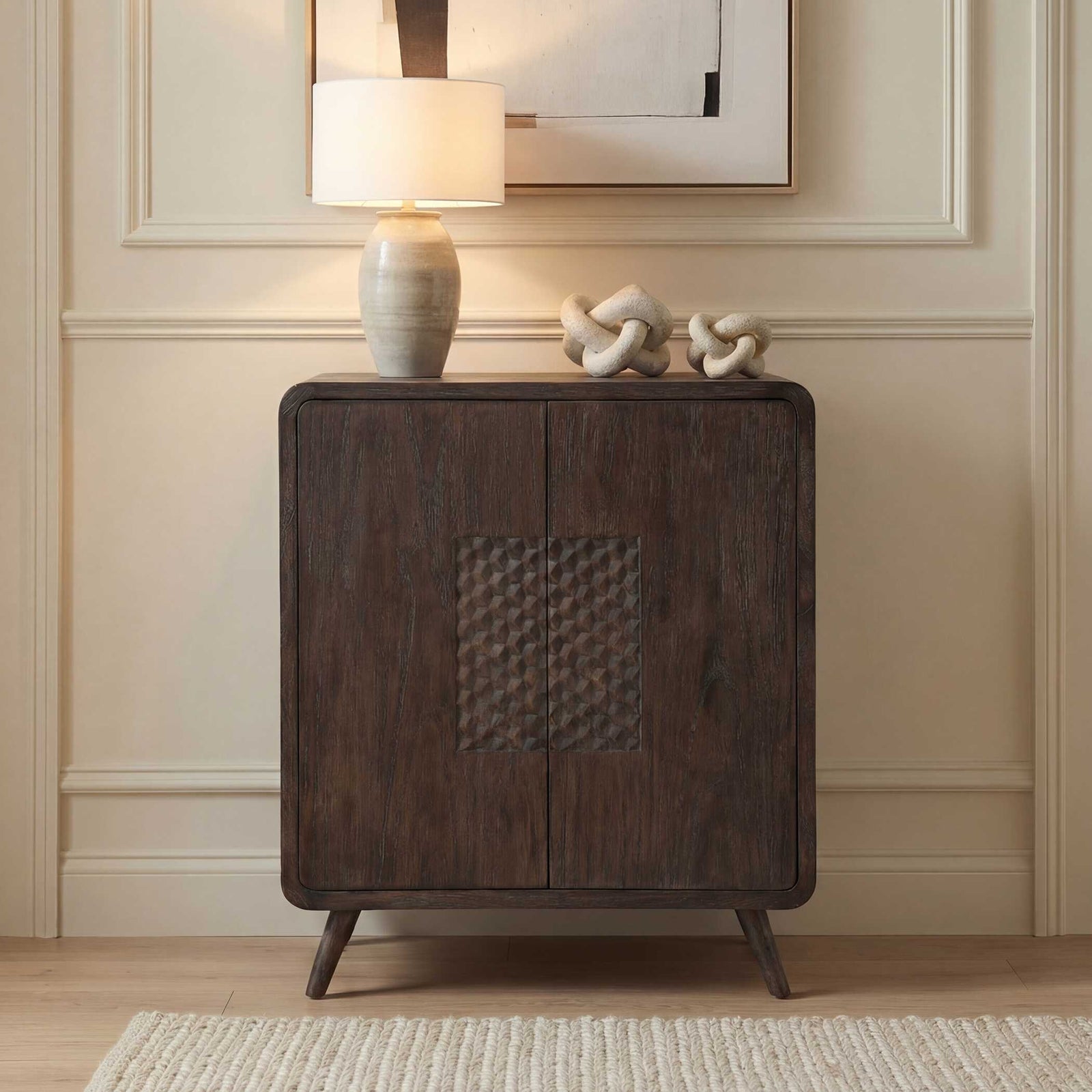American Home Furniture Uttermost Hausen 2 Door Mid-Century Cabinet