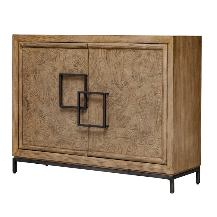 American Home Furniture Uttermost Paltrow Burl 2 Door Cabinet
