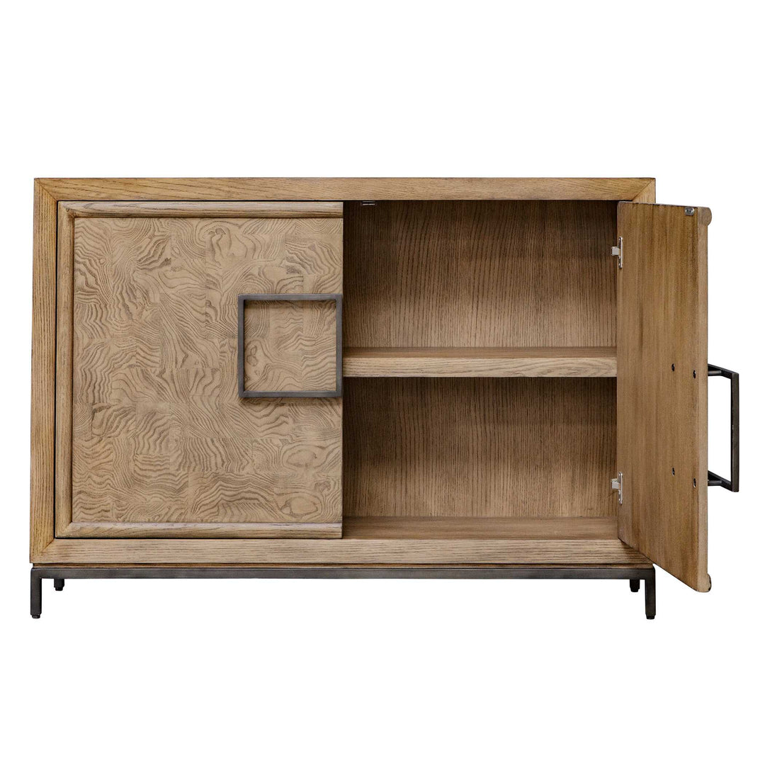 American Home Furniture Uttermost Paltrow Burl 2 Door Cabinet