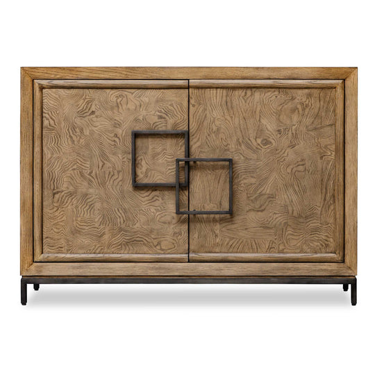 American Home Furniture Uttermost Paltrow Burl 2 Door Cabinet