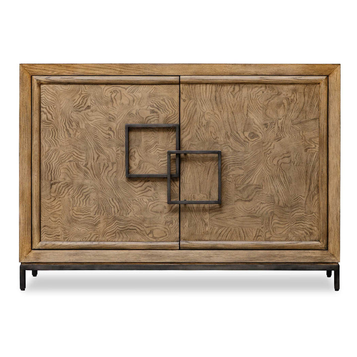 American Home Furniture Uttermost Paltrow Burl 2 Door Cabinet