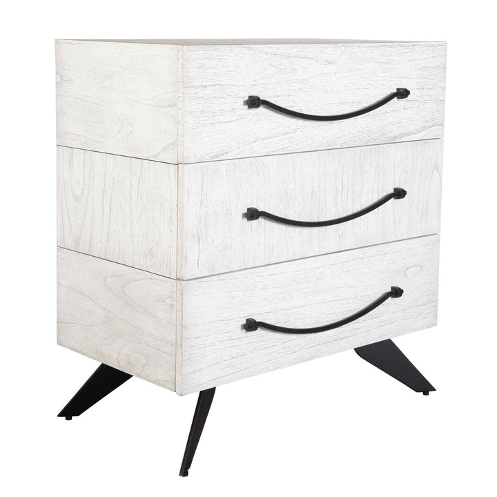 American Home Furniture Uttermost Vivi 3 Drawer White Chest